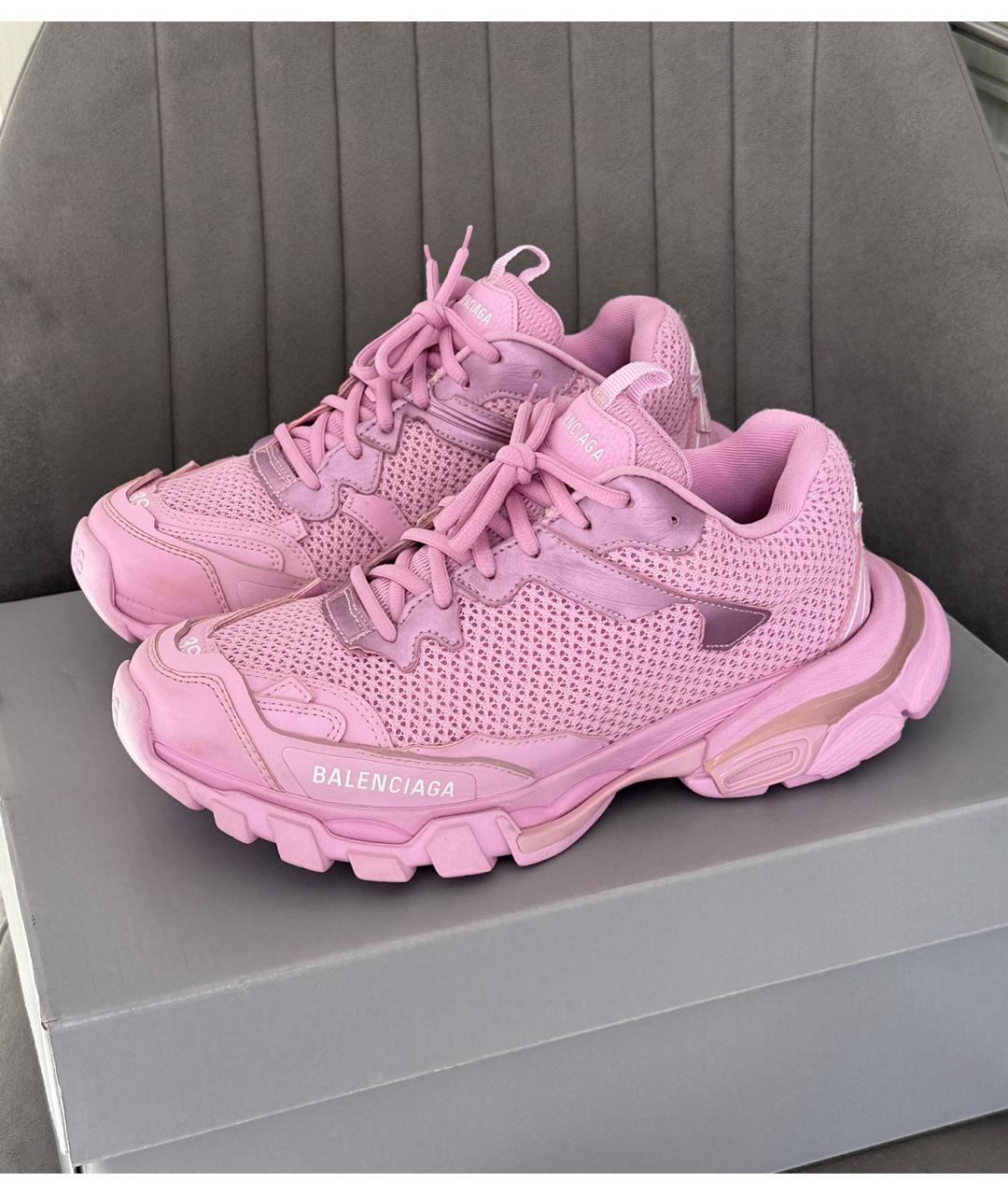 BALENCIAGA Розовые текстильные кроссовки, фото 2