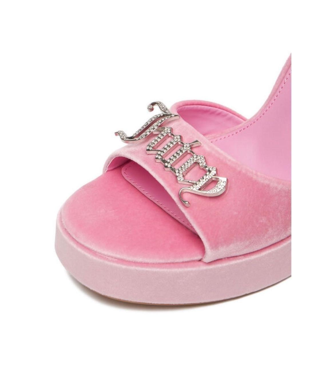 JUICY COUTURE Розовые бархатные босоножки, фото 4