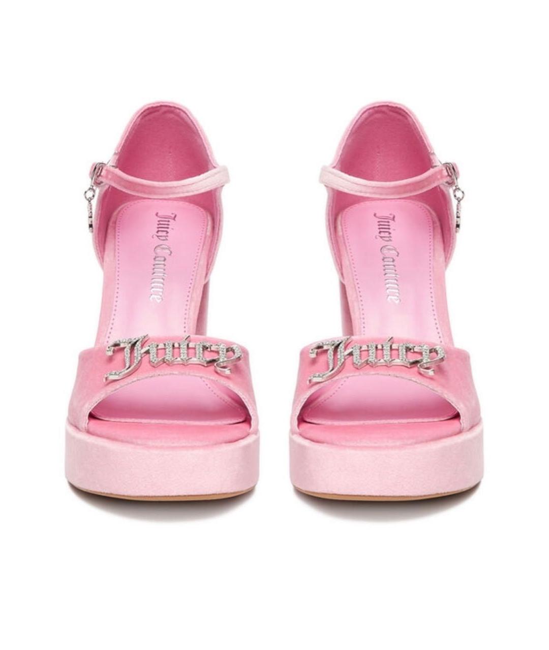 JUICY COUTURE Розовые бархатные босоножки, фото 3