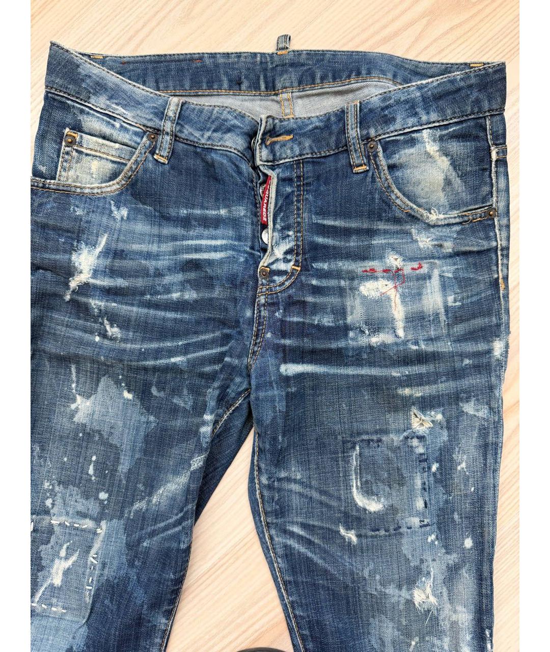 DSQUARED2 Синие хлопковые джинсы слим, фото 4