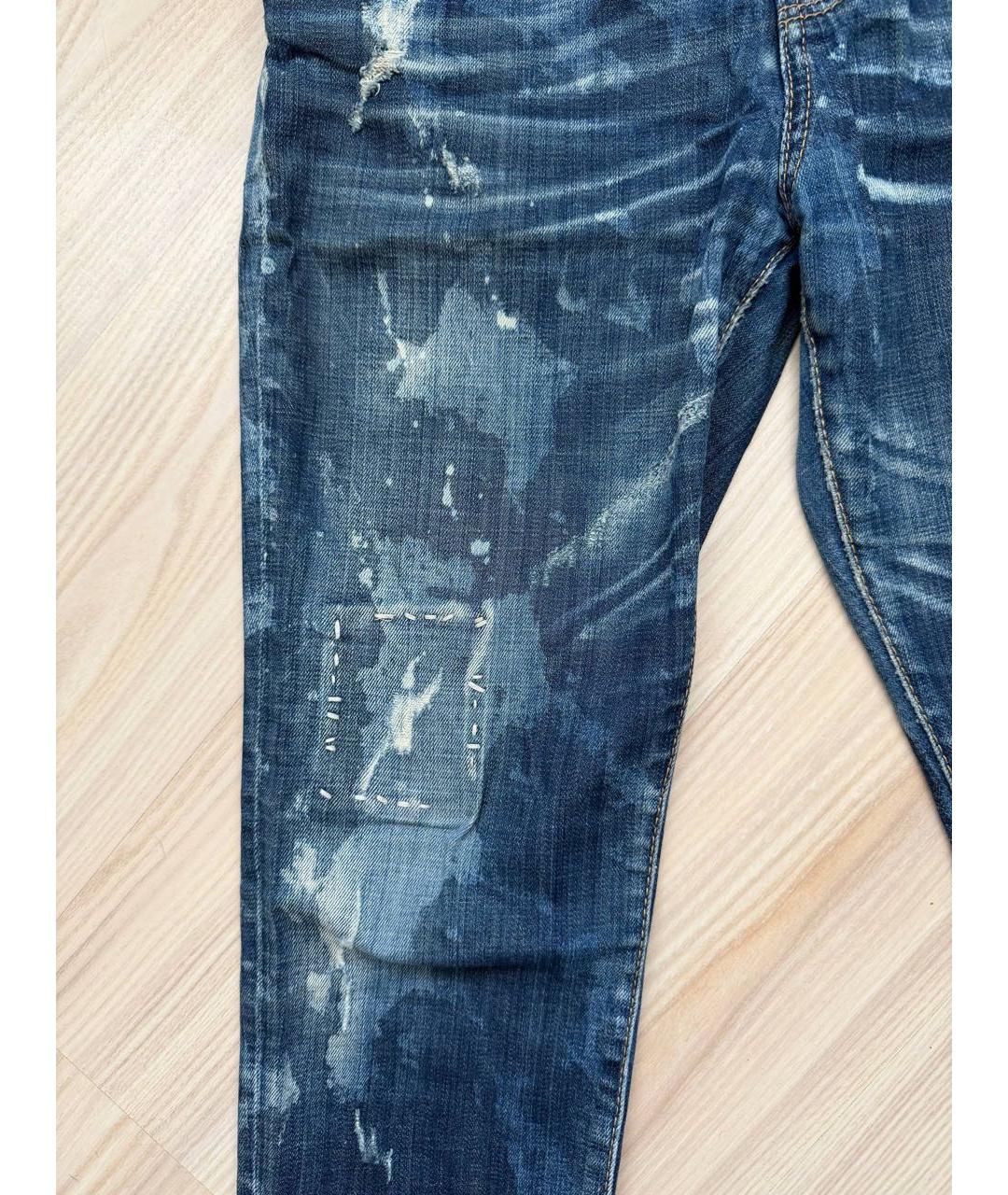 DSQUARED2 Синие хлопковые джинсы слим, фото 2