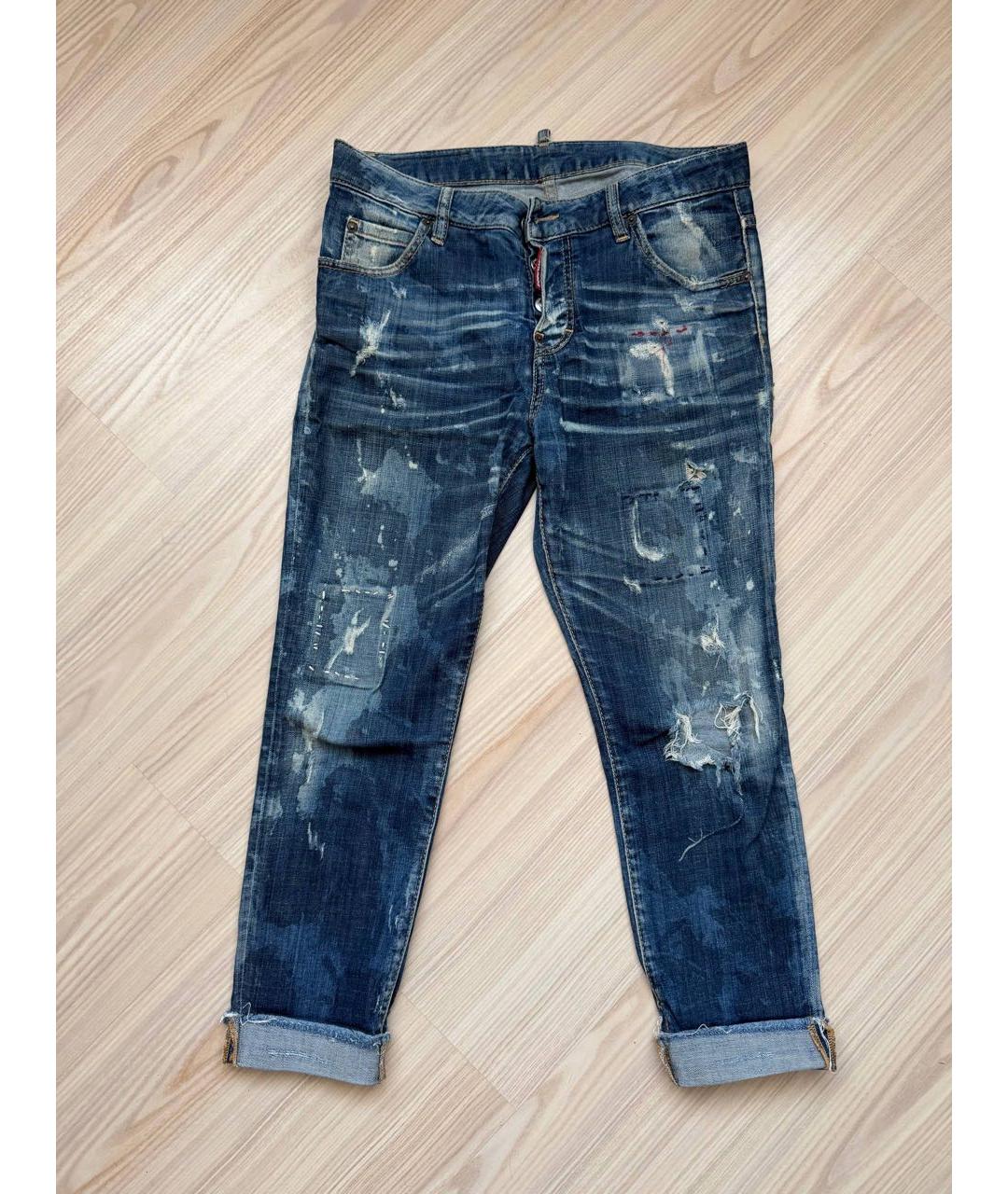DSQUARED2 Синие хлопковые джинсы слим, фото 7