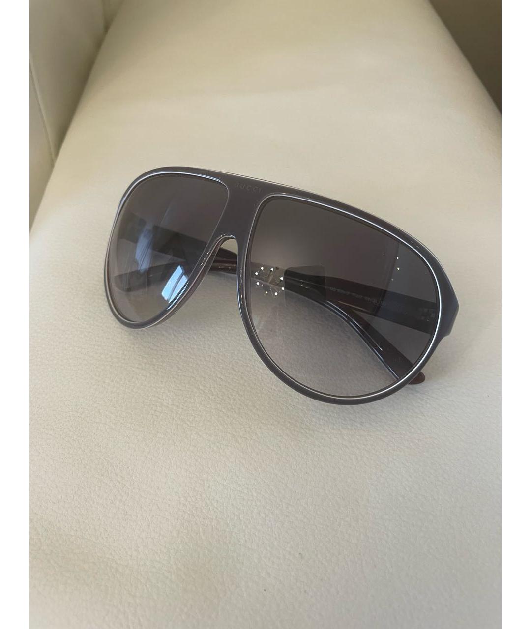 GUCCI Серые пластиковые солнцезащитные очки, фото 7