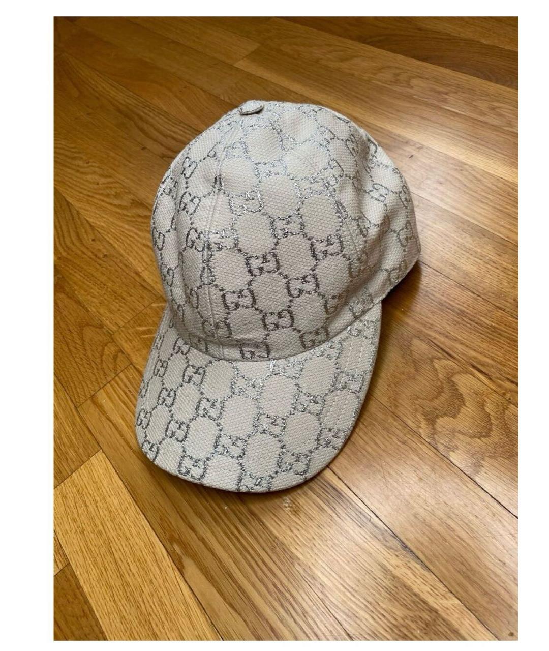 GUCCI Бежевая хлопковая кепка, фото 3