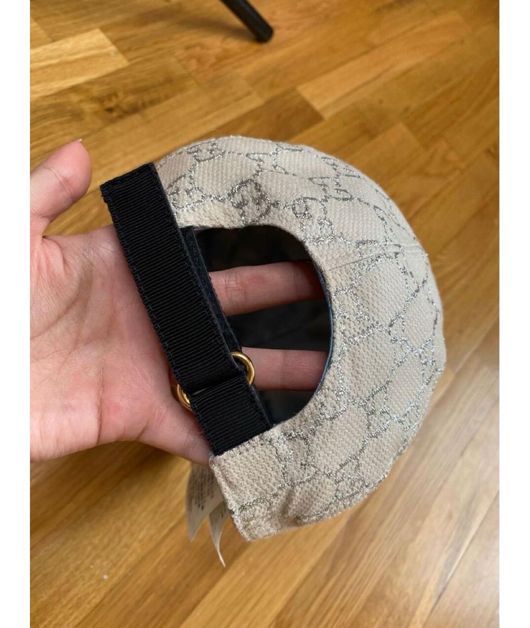 GUCCI Бежевая хлопковая кепка, фото 4