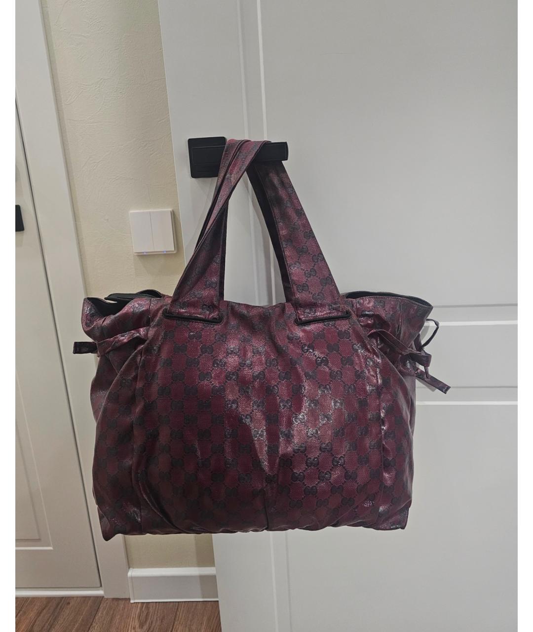 GUCCI Бордовая сумка тоут, фото 4