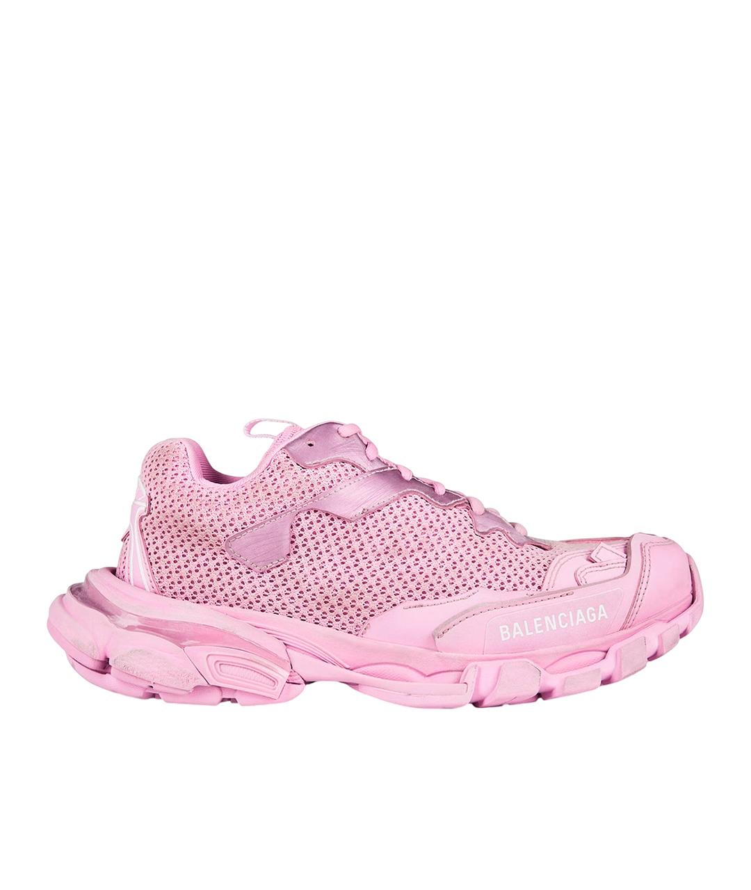 BALENCIAGA Розовые текстильные низкие кроссовки / кеды, фото 1