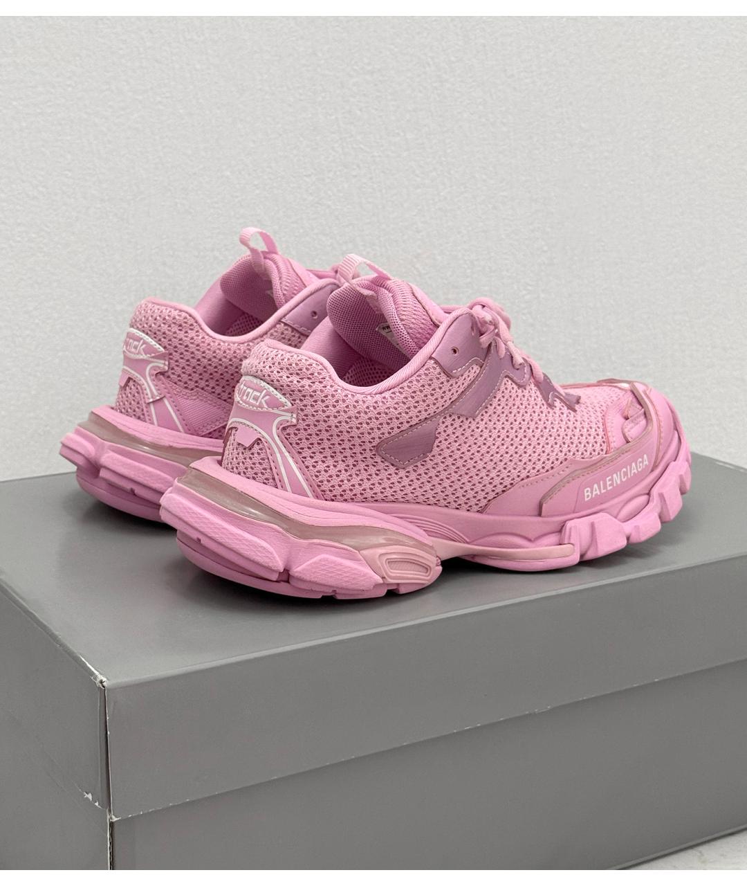 BALENCIAGA Розовые текстильные низкие кроссовки / кеды, фото 4
