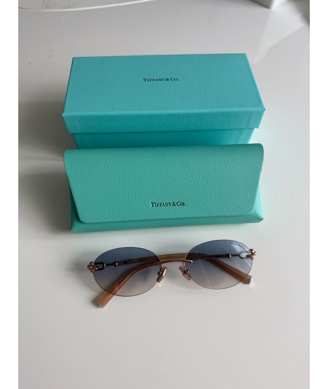 TIFFANY&CO Голубые металлические солнцезащитные очки, фото 2