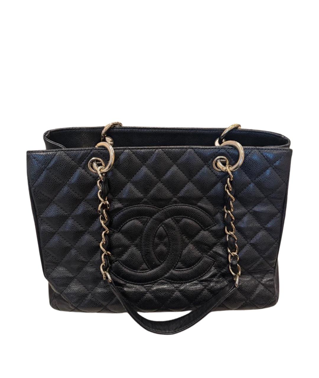CHANEL Черная кожаная сумка тоут, фото 1