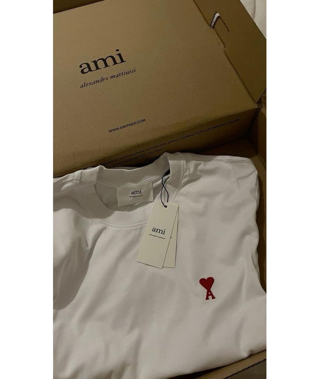 Ami Paris Белая хлопковая футболка, фото 3