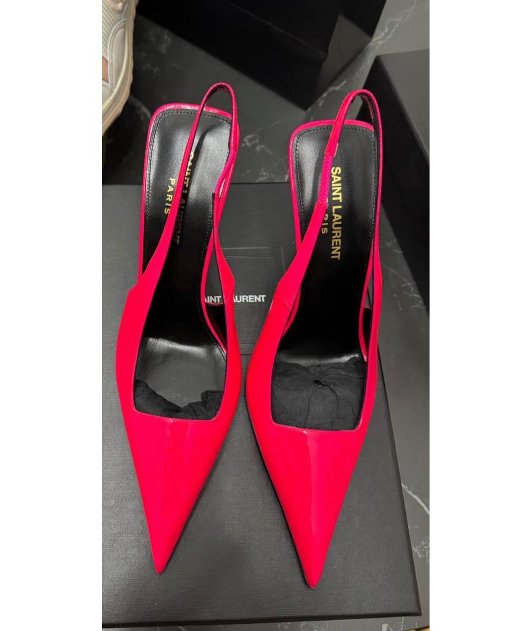 SAINT LAURENT Розовые туфли из лакированной кожи, фото 2