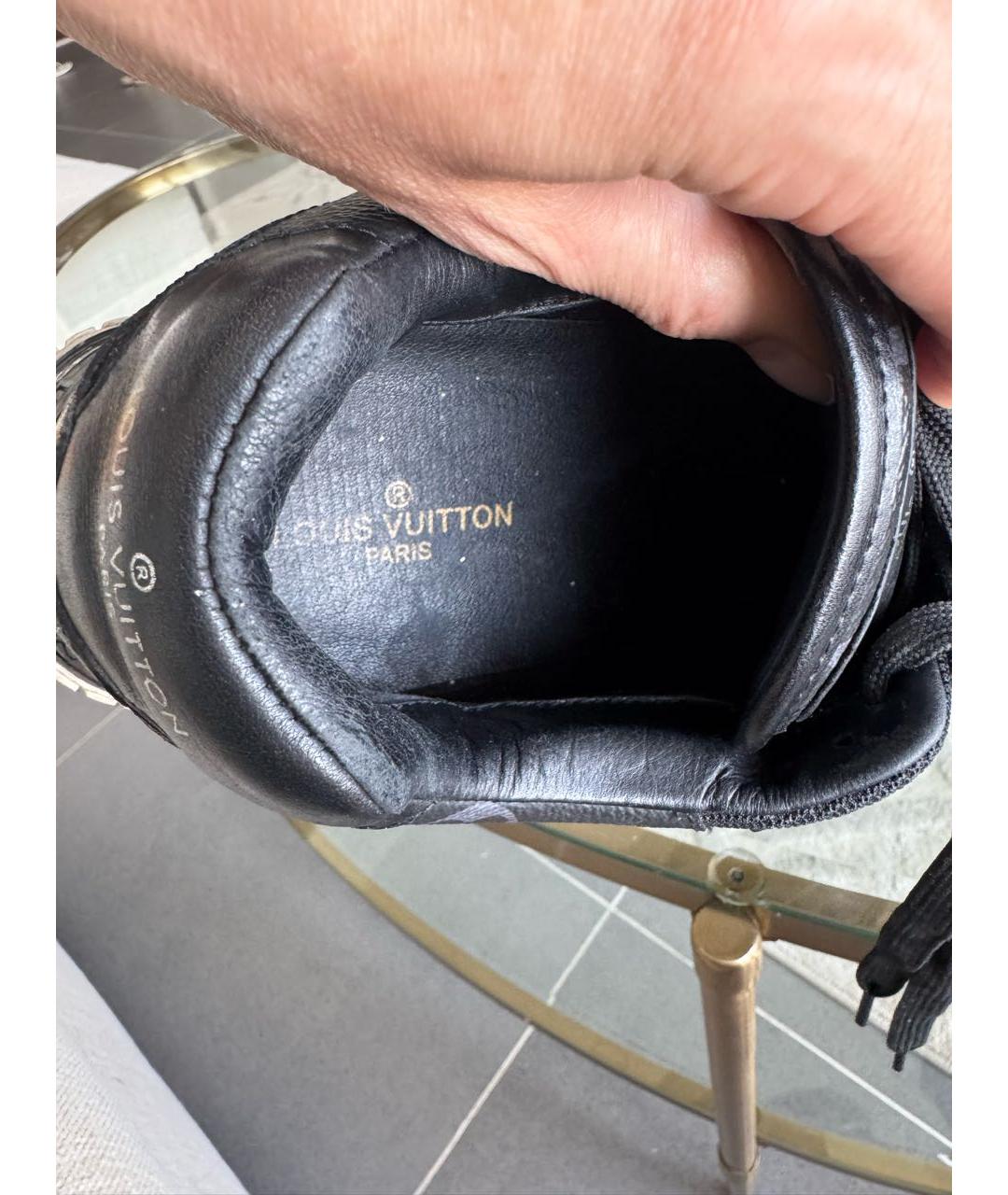 LOUIS VUITTON Черные кожаные кроссовки, фото 6