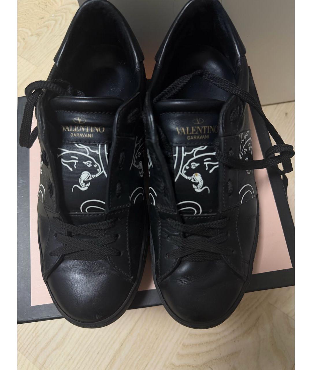 VALENTINO Черные кожаные кеды, фото 4