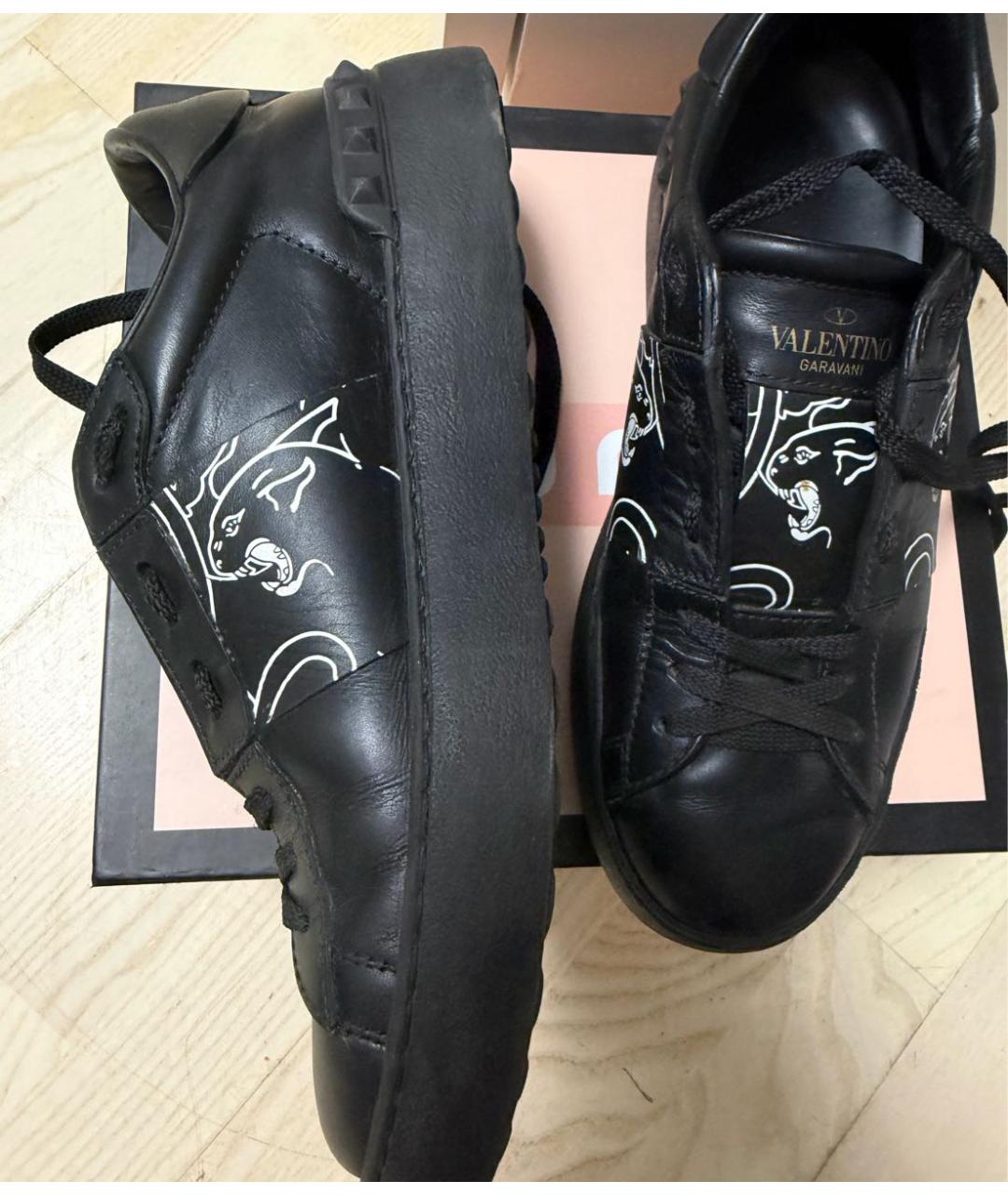 VALENTINO Черные кожаные кеды, фото 8