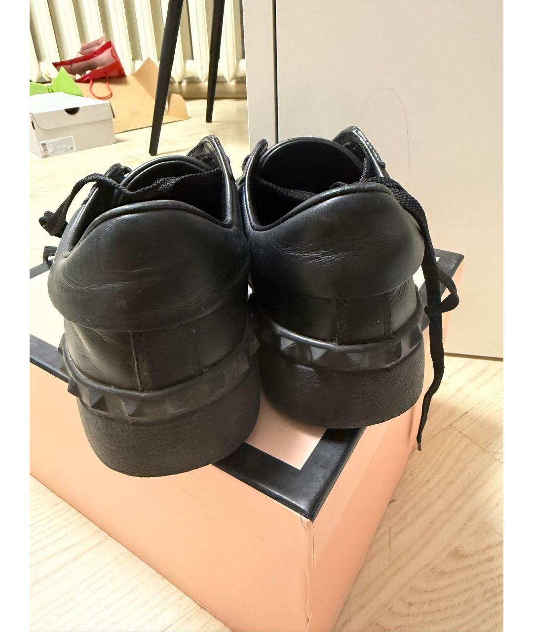 VALENTINO Черные кожаные кеды, фото 3