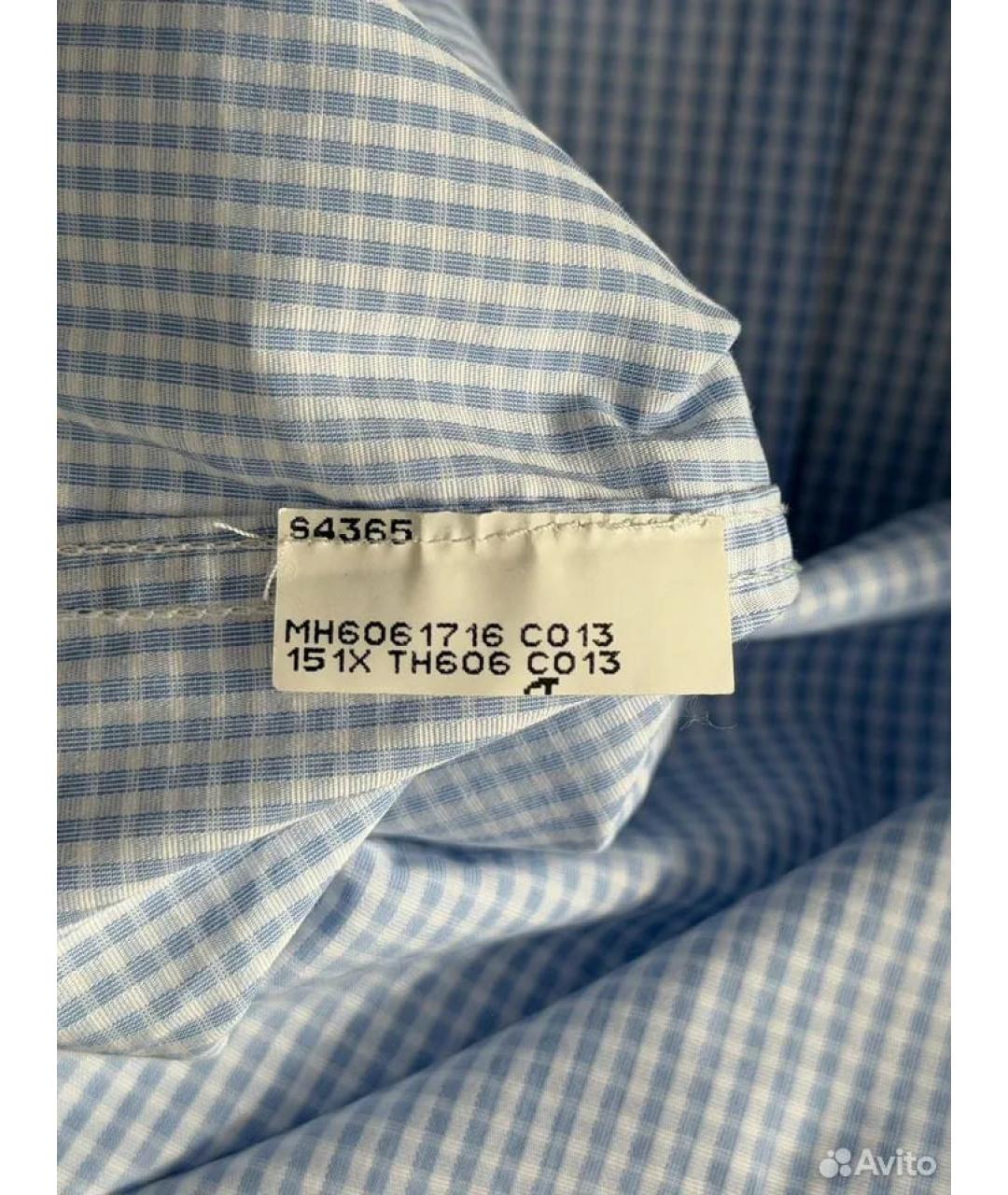 BRUNELLO CUCINELLI Голубая хлопковая кэжуал рубашка, фото 5