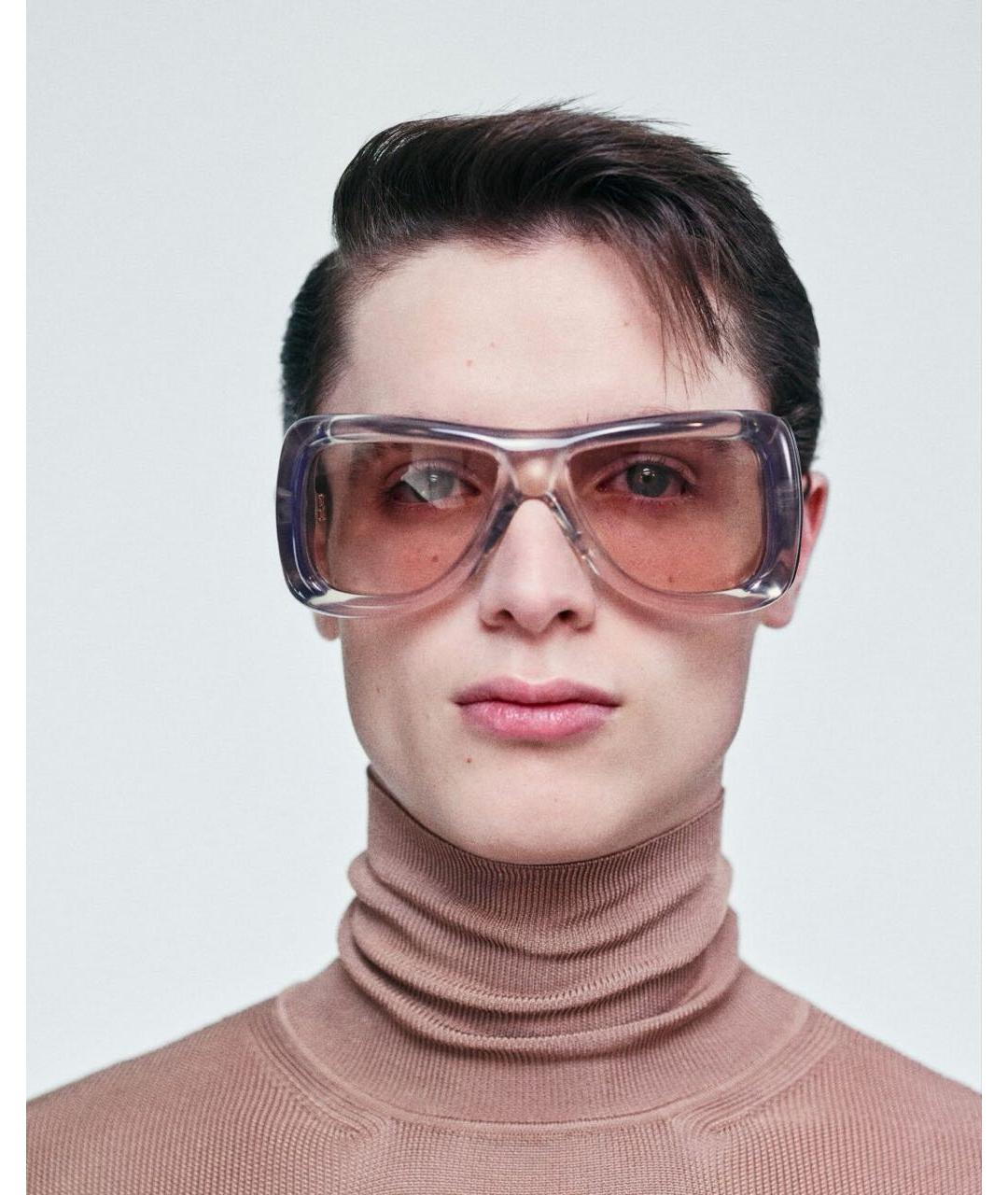 SAINT LAURENT Бежевые пластиковые солнцезащитные очки, фото 3