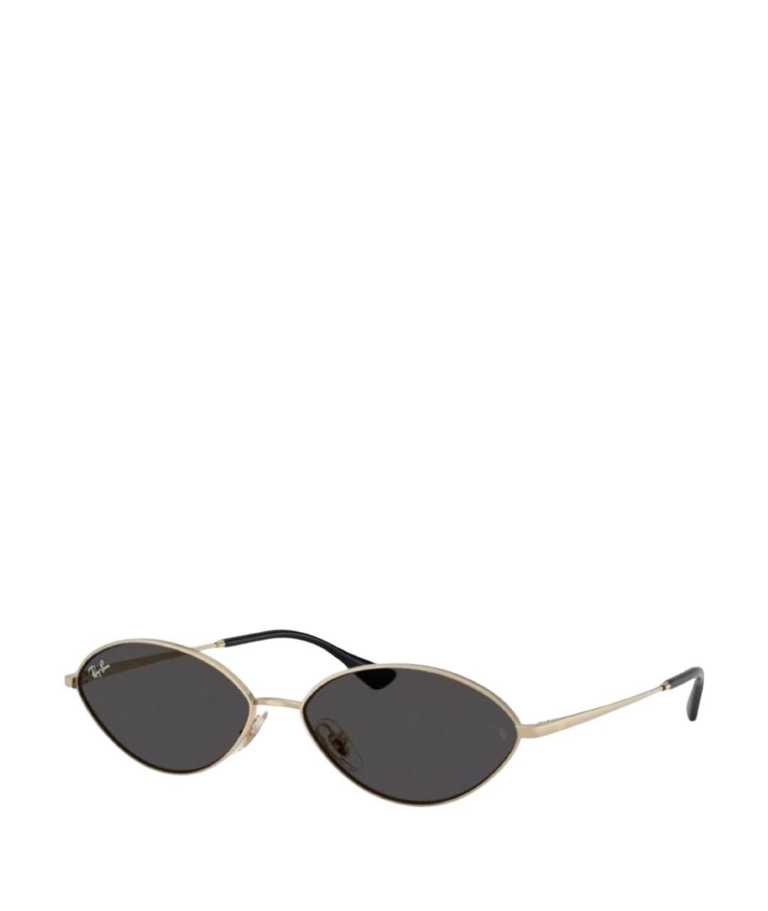 RAY BAN Золотые металлические солнцезащитные очки, фото 1