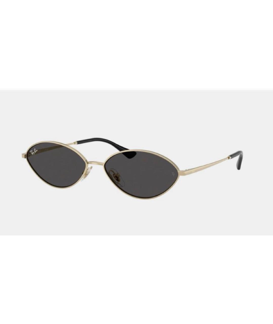 RAY BAN Золотые металлические солнцезащитные очки, фото 6
