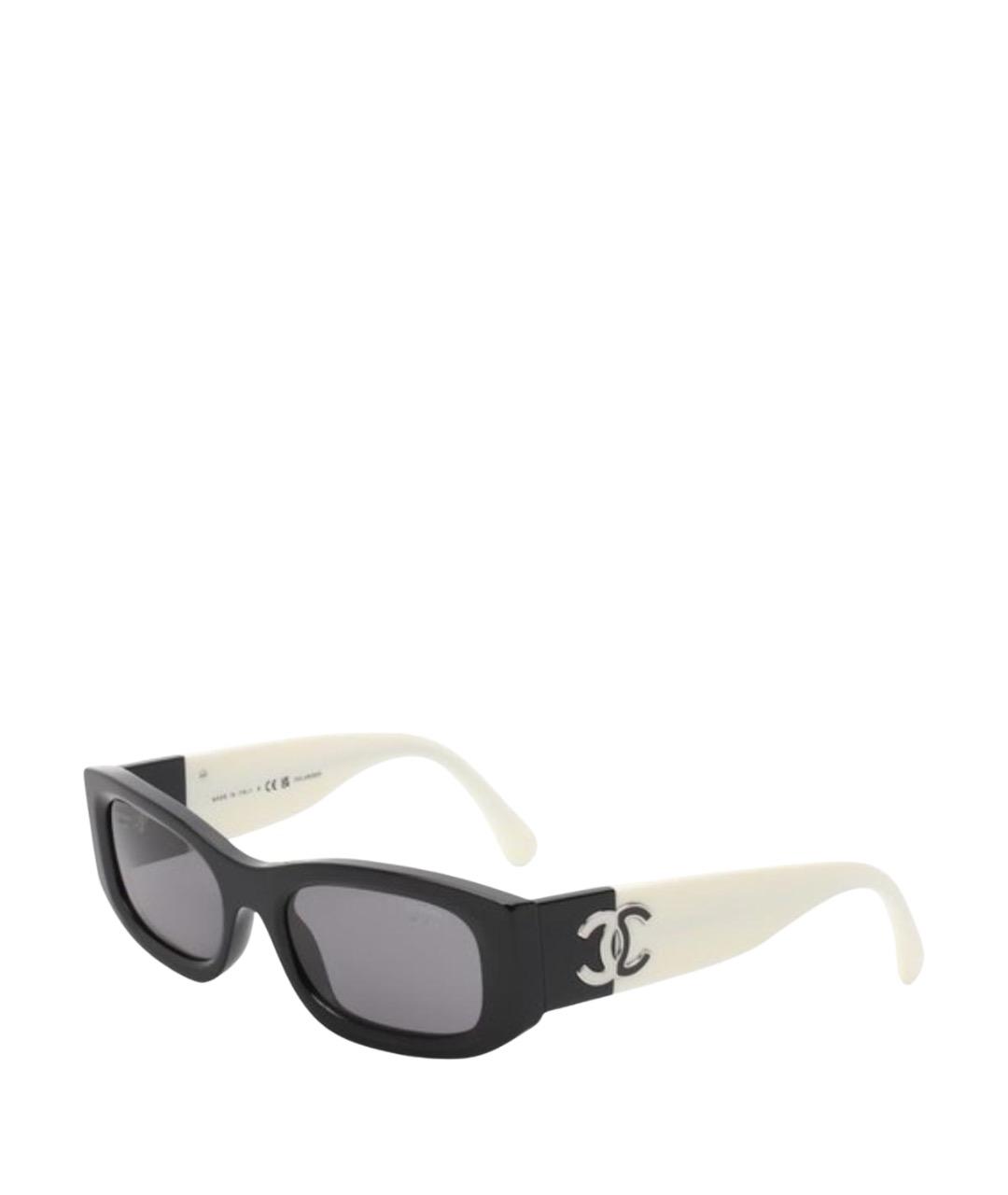CHANEL Черные пластиковые солнцезащитные очки, фото 1