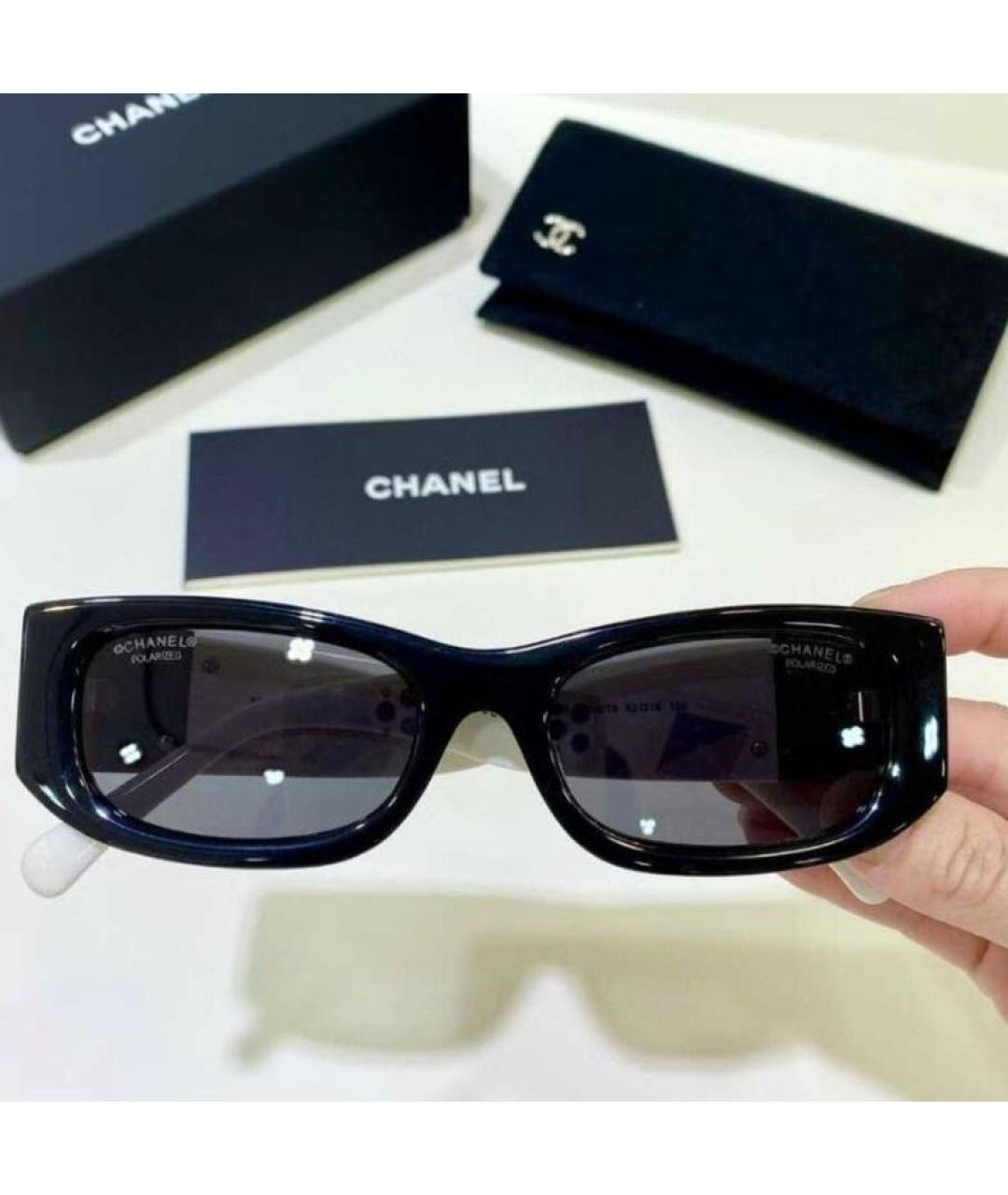 CHANEL Черные пластиковые солнцезащитные очки, фото 2