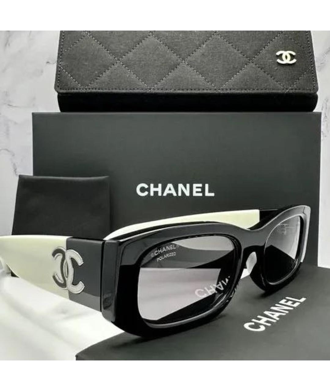 CHANEL Черные пластиковые солнцезащитные очки, фото 3