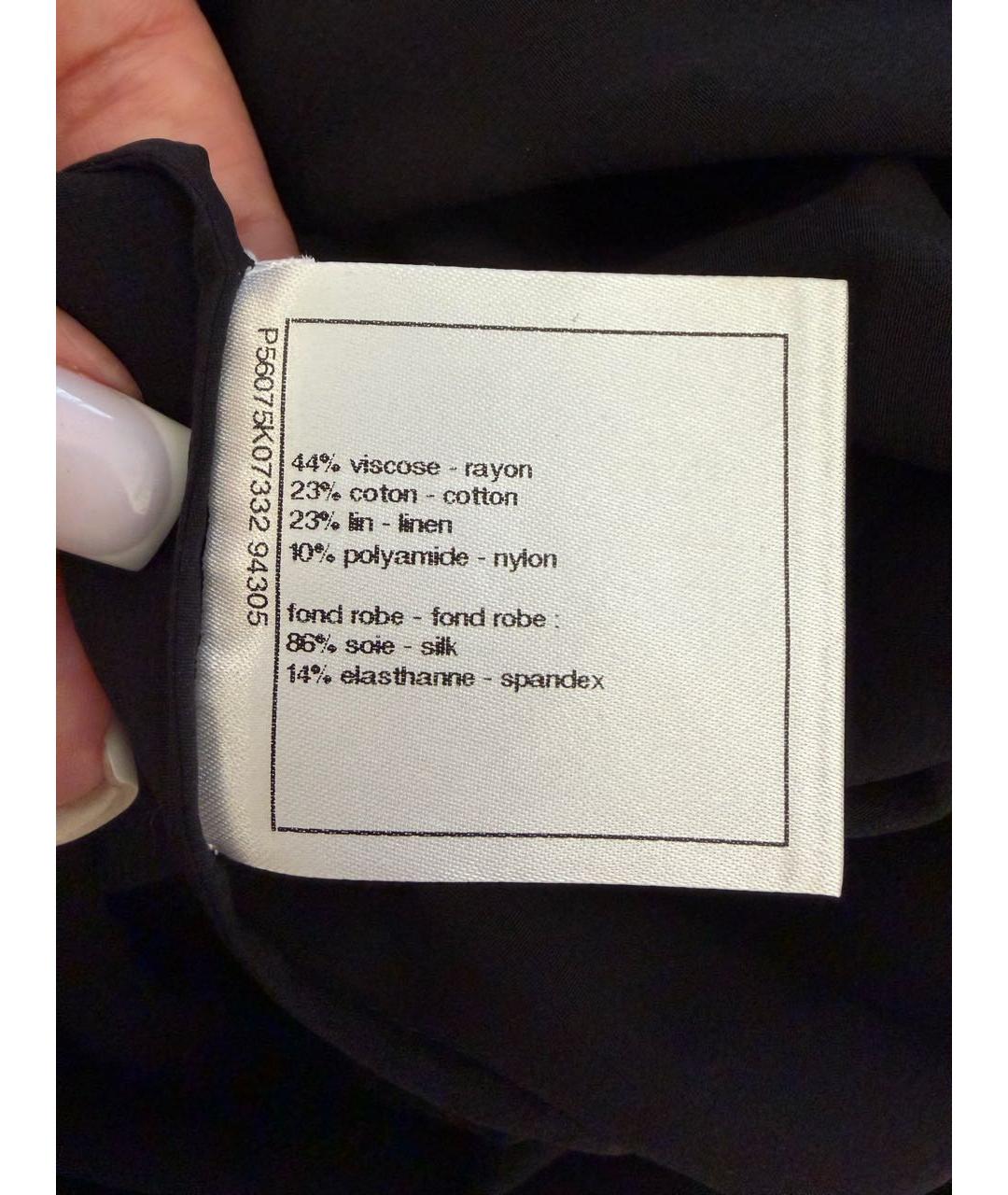 CHANEL Черное вискозное повседневное платье, фото 7