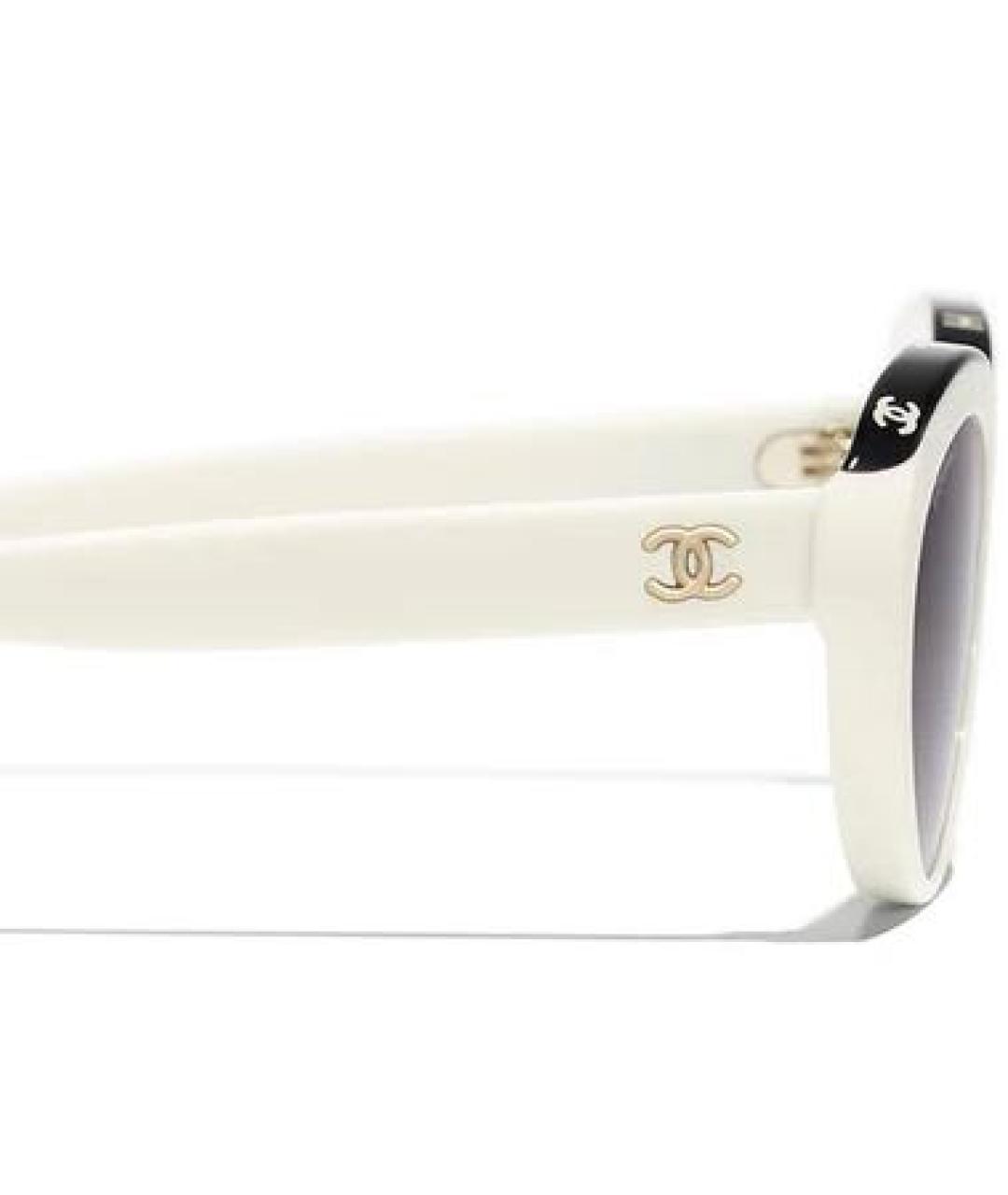 CHANEL Белые пластиковые солнцезащитные очки, фото 4