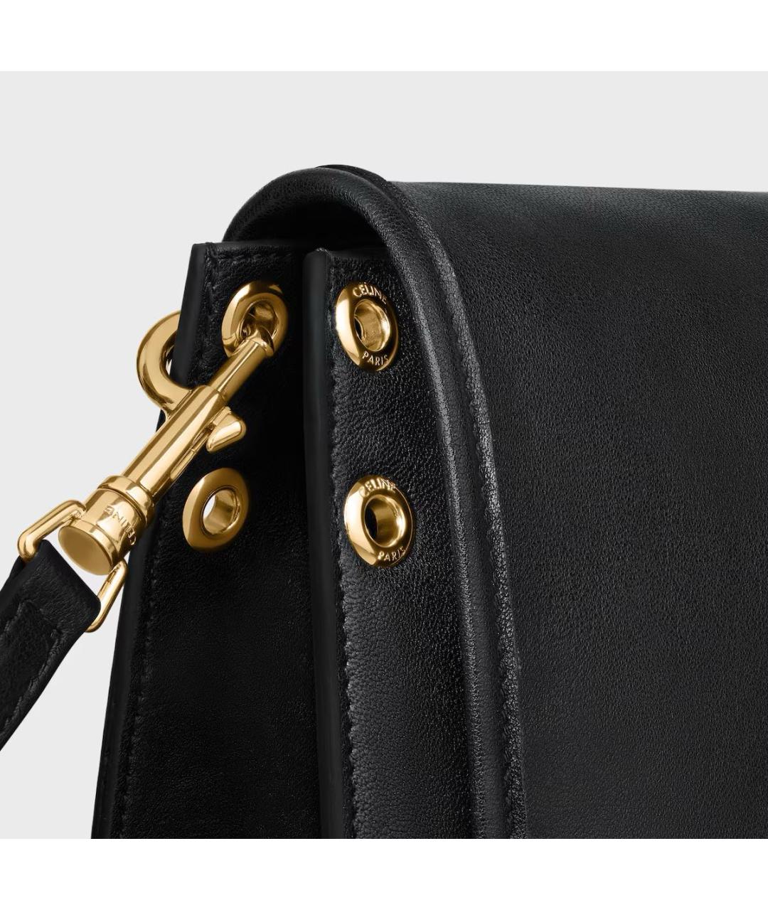 CELINE Черная кожаная сумка через плечо, фото 4