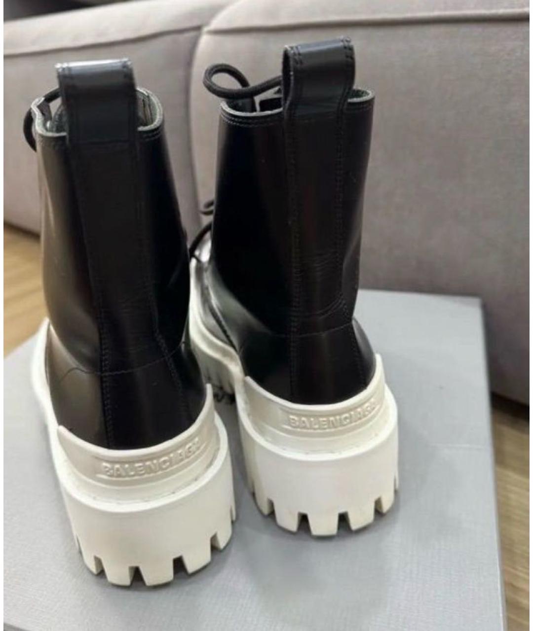 BALENCIAGA Черные кожаные ботинки, фото 2