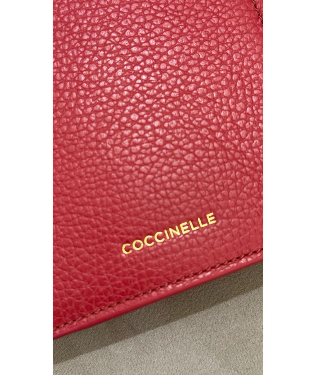 COCCINELLE Бордовая кожаная сумка через плечо, фото 5