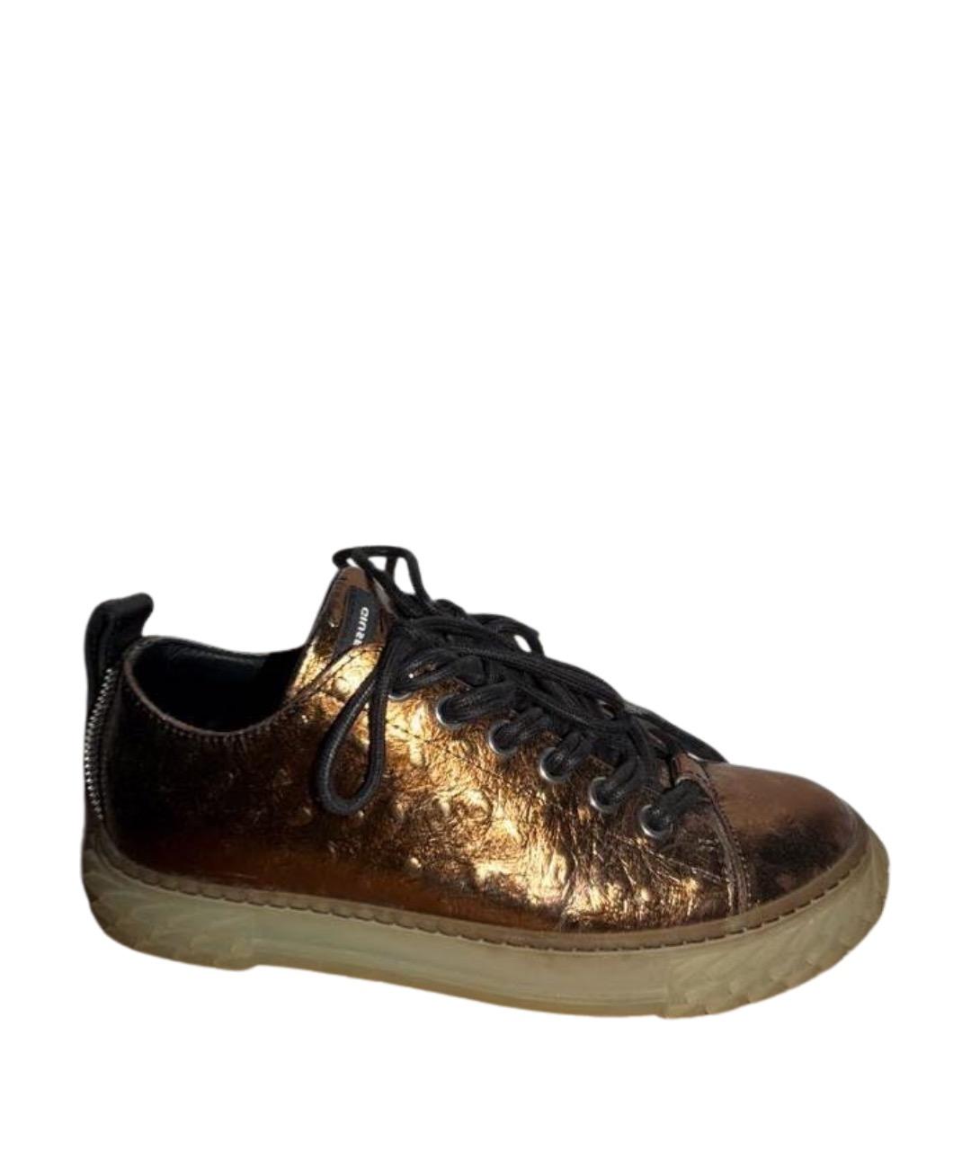 GIUSEPPE ZANOTTI DESIGN Золотые кожаные кеды, фото 1