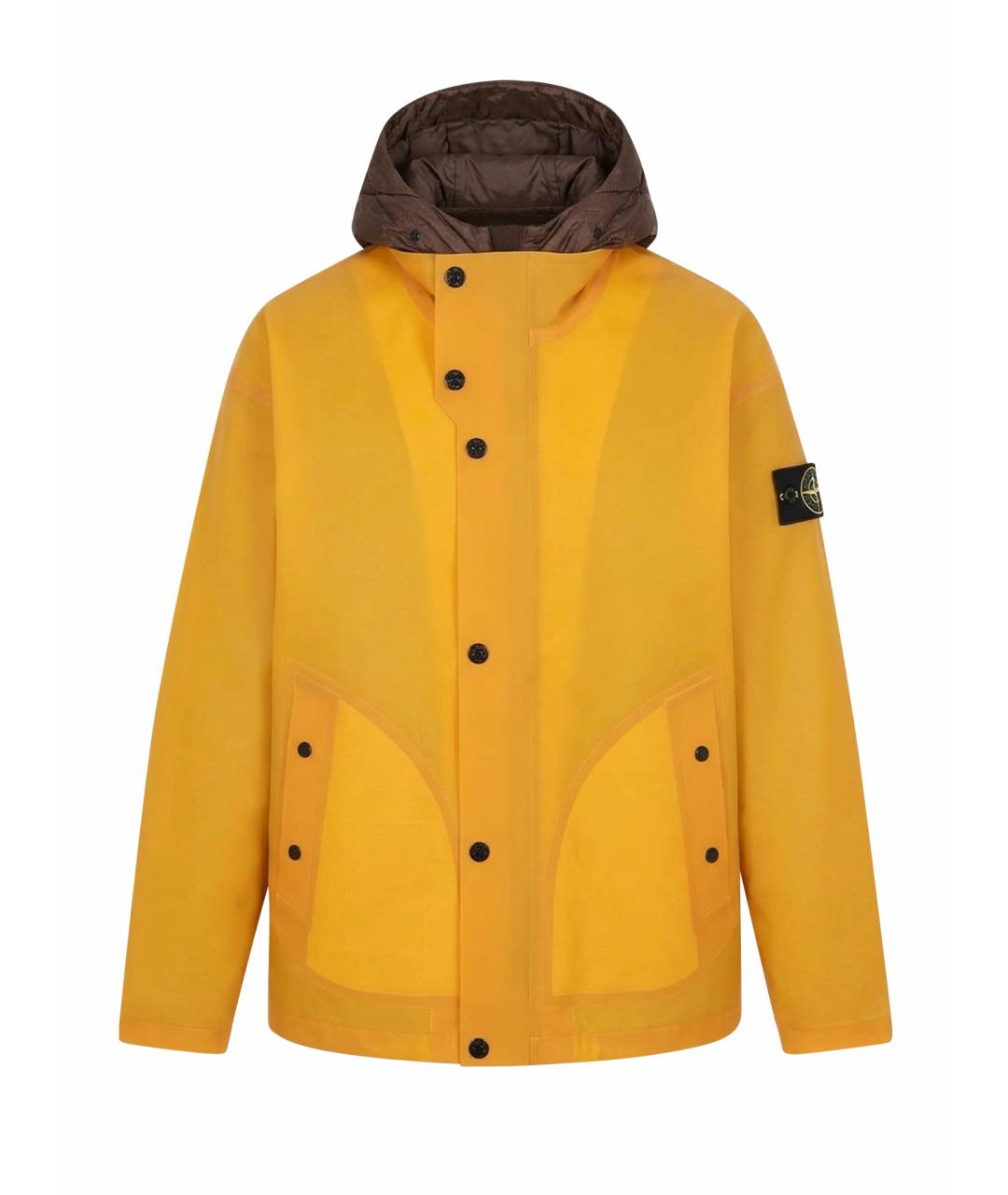 STONE ISLAND Оранжевый полиуретановый пуховик, фото 1