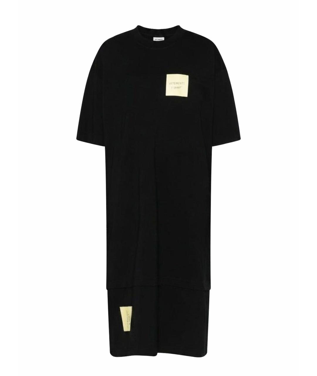 VETEMENTS Черное хлопковое платье, фото 1