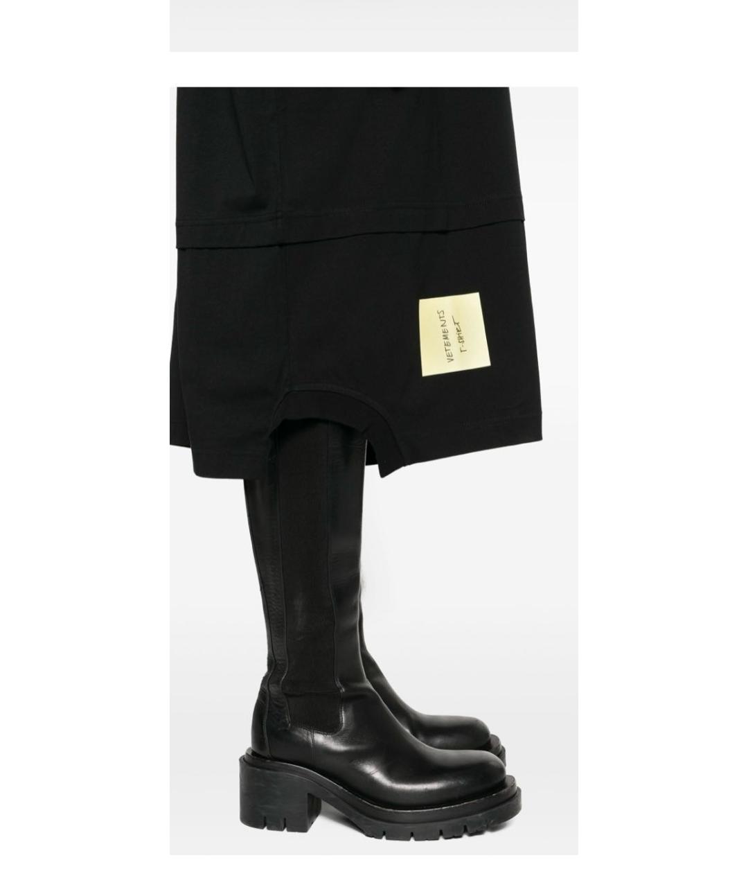 VETEMENTS Черное хлопковое платье, фото 3