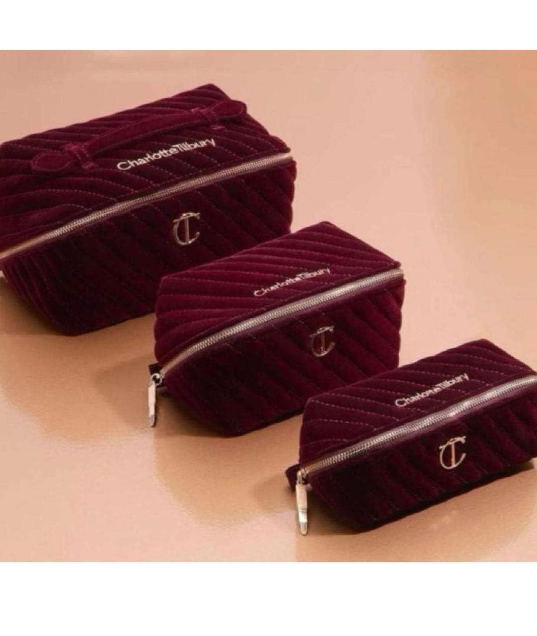 DIOR BEAUTY Бордовая бархатная косметичка, фото 3