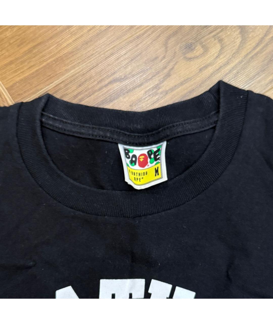 A BATHING APE Черная хлопковая футболка, фото 3