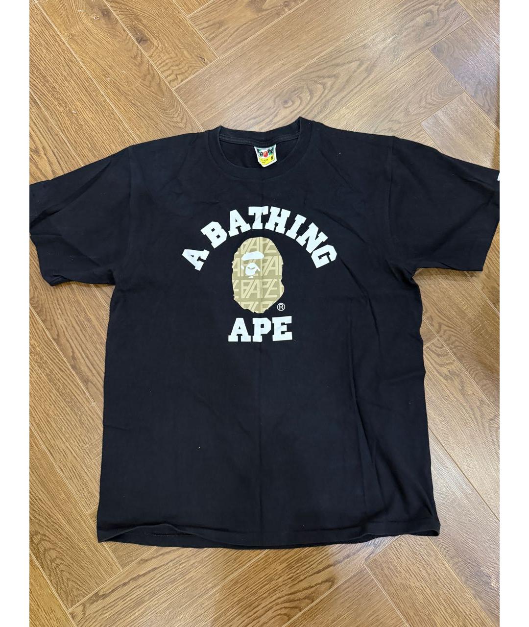 A BATHING APE Черная хлопковая футболка, фото 5