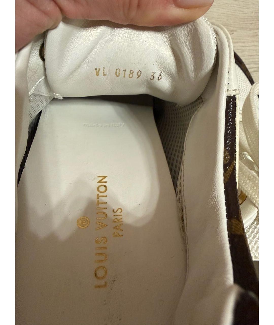 LOUIS VUITTON Белые кожаные кроссовки, фото 5
