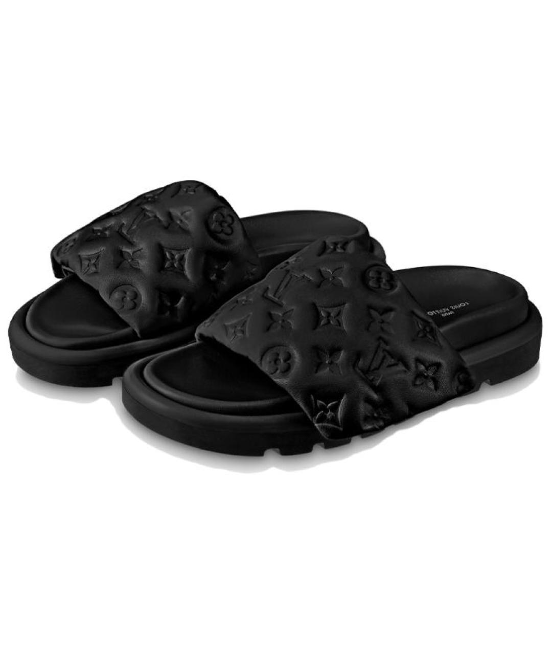 LOUIS VUITTON Черные шлепанцы, фото 4