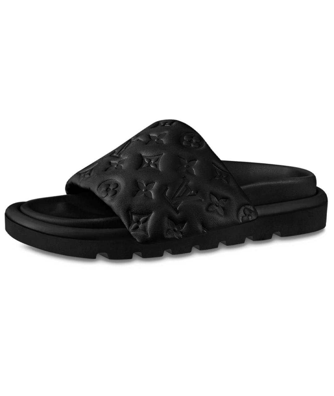 LOUIS VUITTON Черные шлепанцы, фото 2