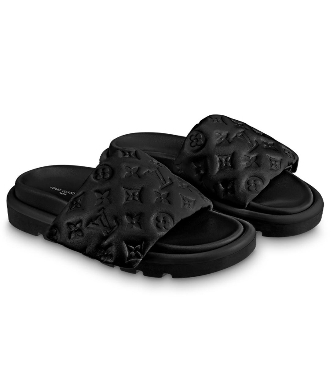 LOUIS VUITTON Черные шлепанцы, фото 5