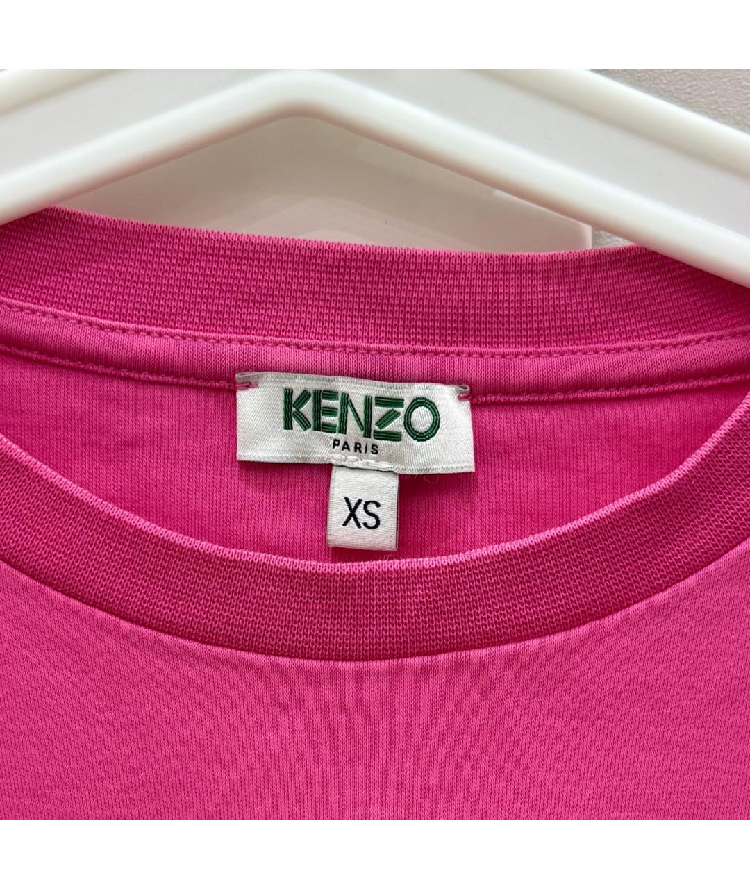KENZO Розовая хлопковая футболка, фото 3