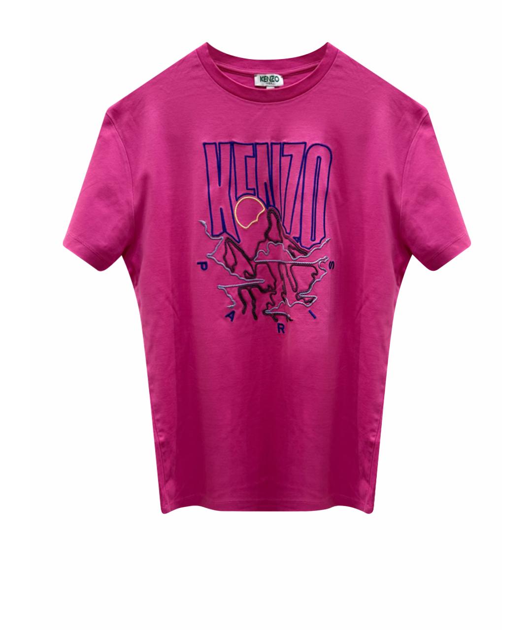 KENZO Розовая хлопковая футболка, фото 1