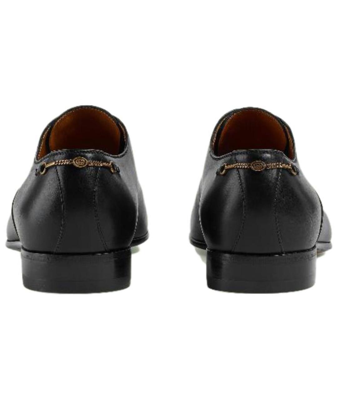 GUCCI Черные кожаные туфли, фото 5