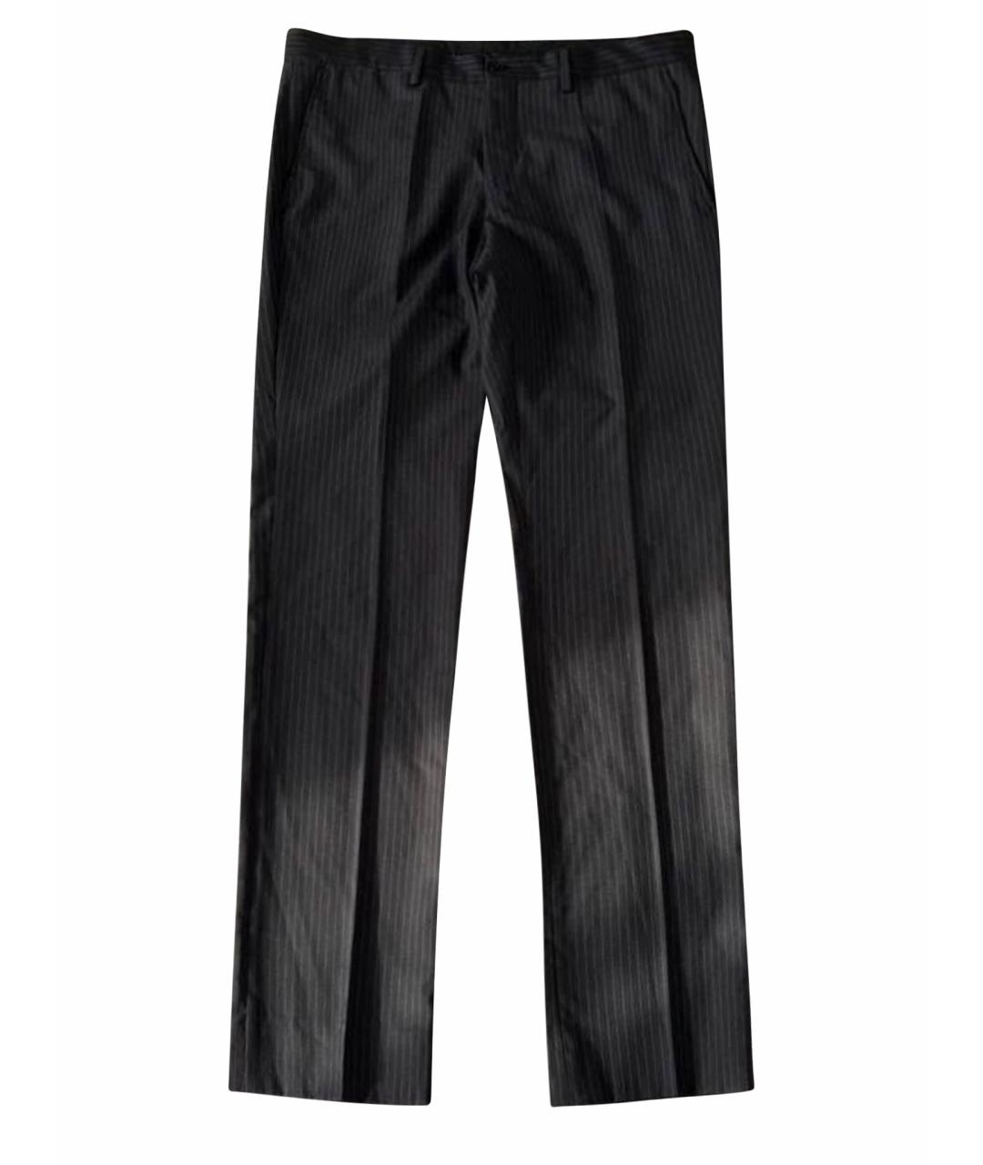 VERSACE Черные шерстяные классические брюки, фото 1