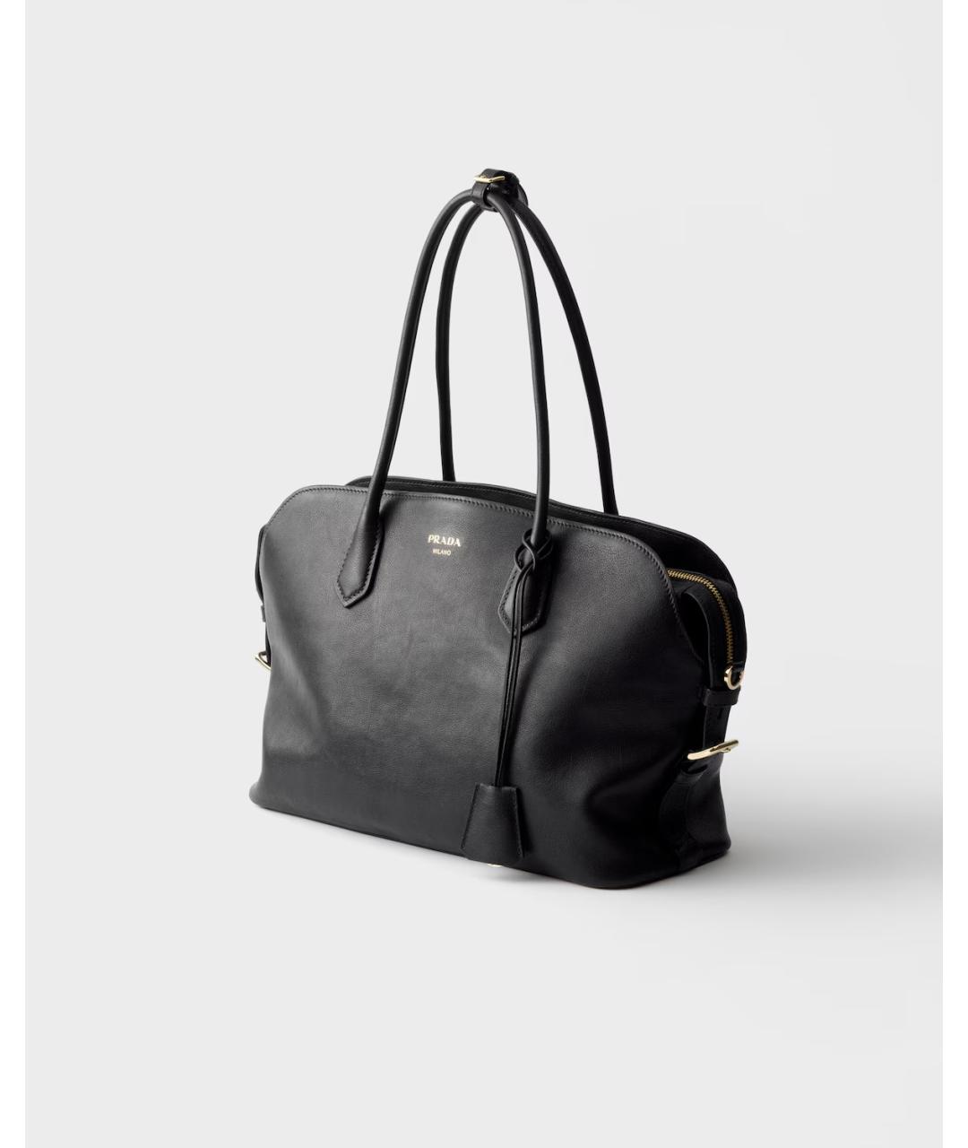 PRADA Черная кожаная сумка тоут, фото 3