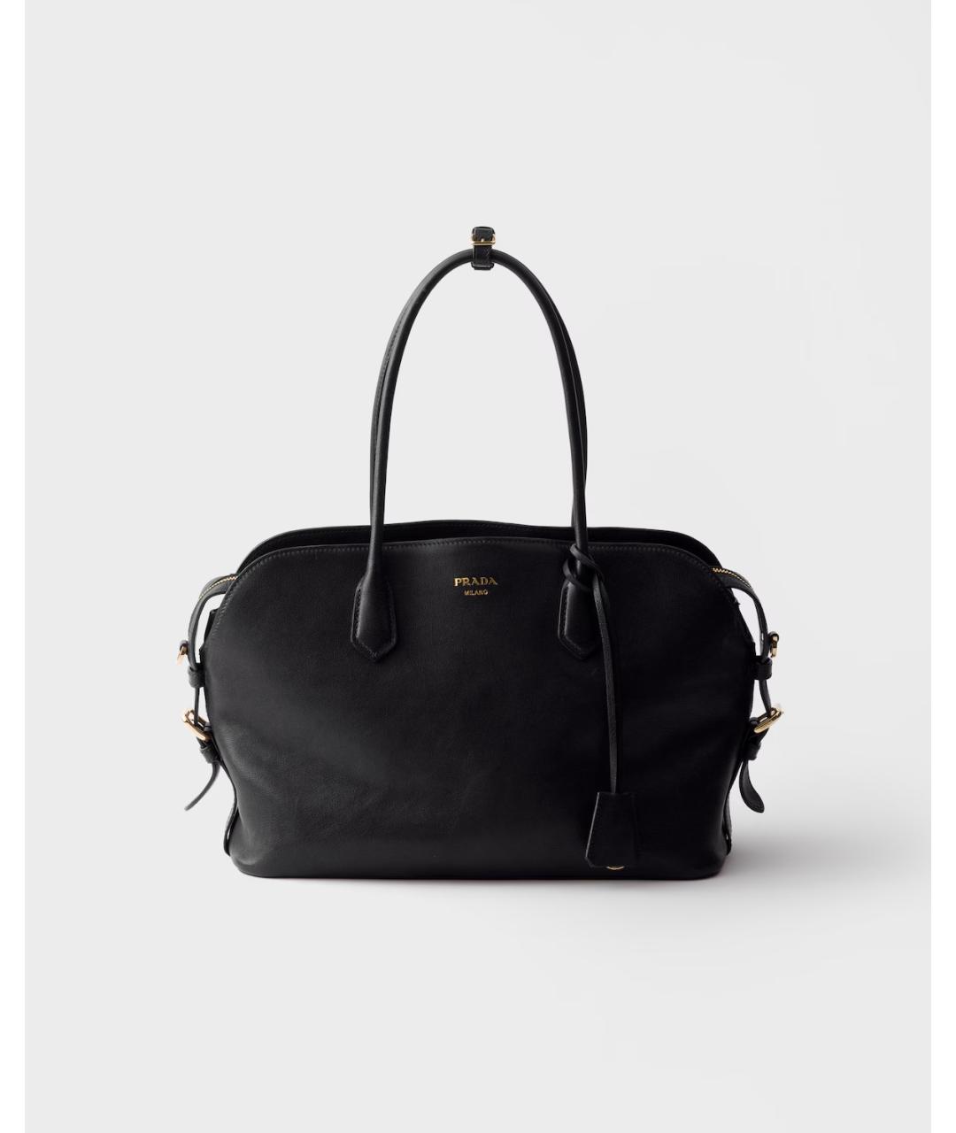 PRADA Черная кожаная сумка тоут, фото 7