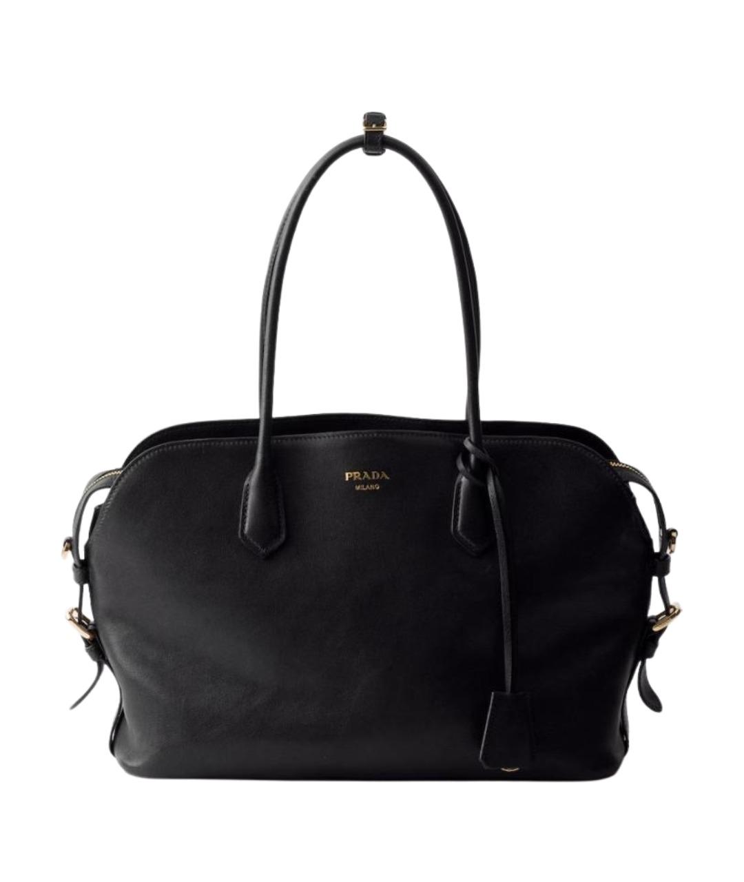 PRADA Черная кожаная сумка тоут, фото 1